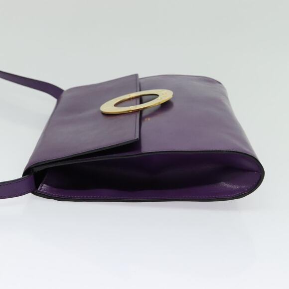 CELINE Shoulder Bag Leather Purple Gold - Picture 4 of 12